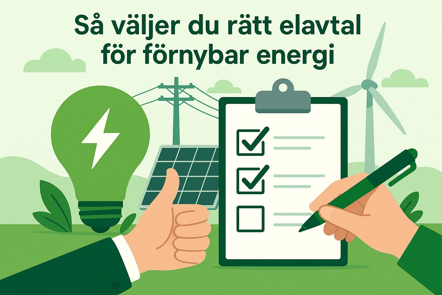 Så väljer du rätt elavtal för förnybar energi