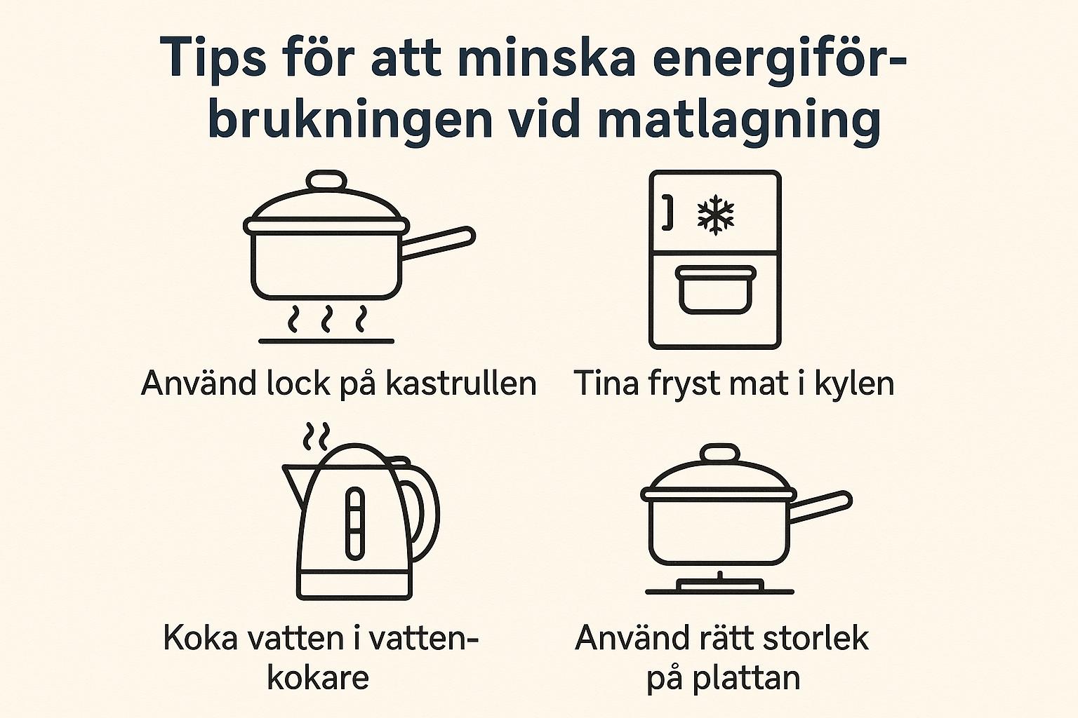 Tips för att minska energiförbrukningen vid matlagning