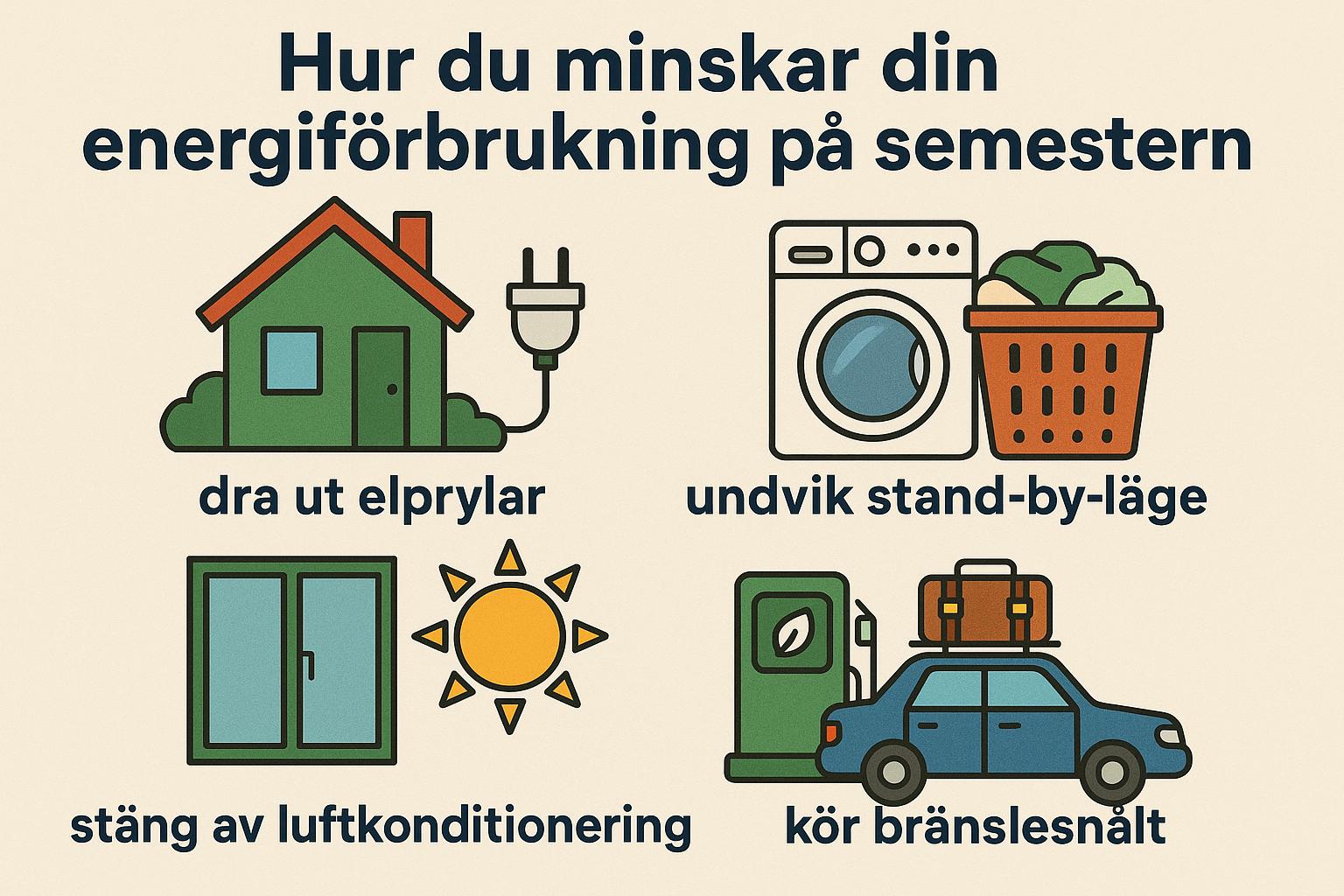 Hur du minskar din energiförbrukning på semestern