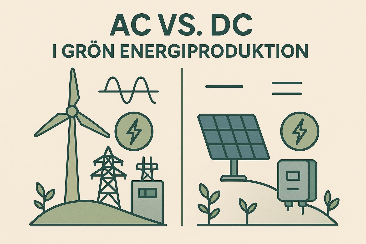 Vad är skillnaden mellan AC och DC i grön energiproduktion?